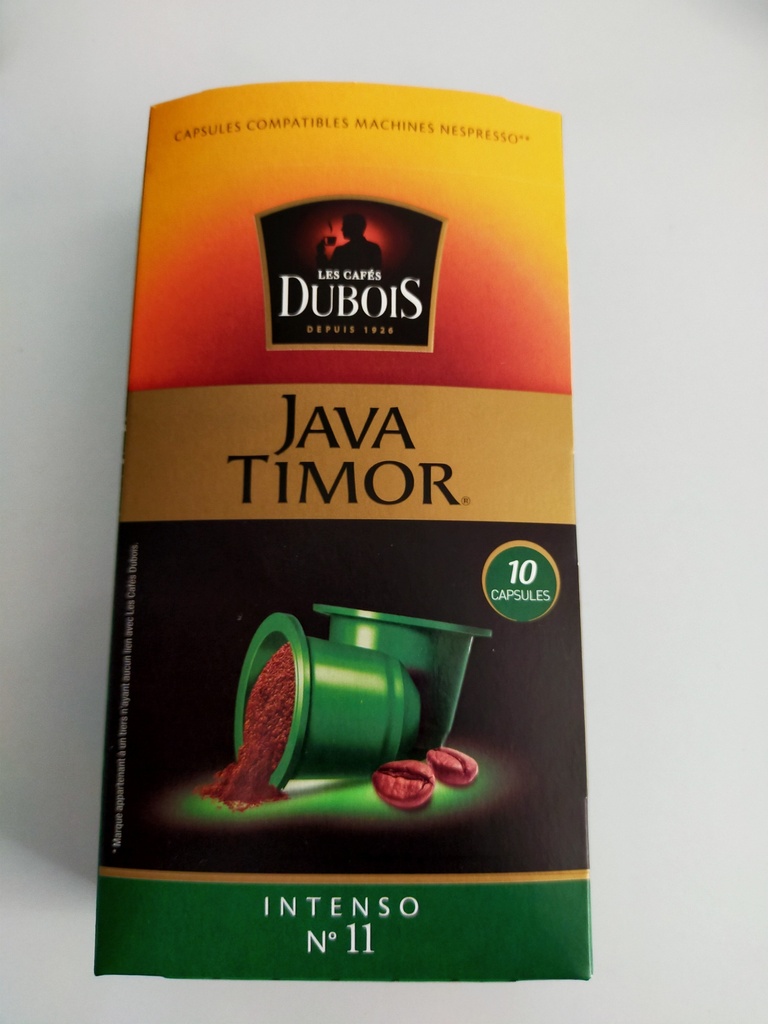 10 Capsules Aluminium Compatibles Nespresso INTENSO Java Timor Dubois N°11