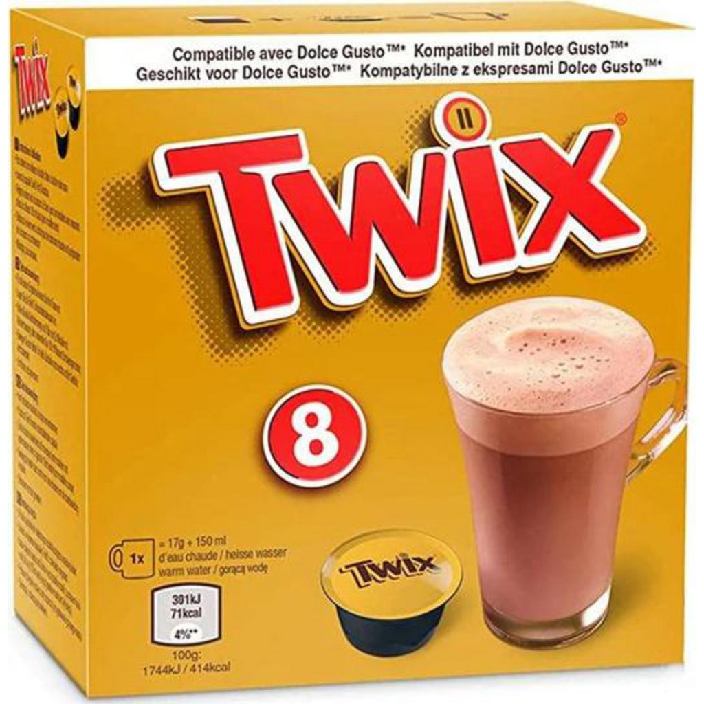 8 Capsules Chocolat Chaud Twix Dolce Gusto