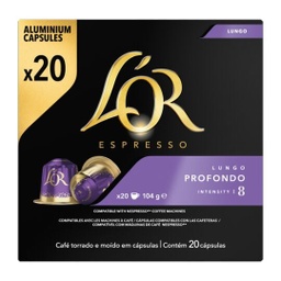 [8711000360316] 20 Capsules Espresso Lungo Profondo L'OR Compatibles Machines Nespresso (Intensité 8)