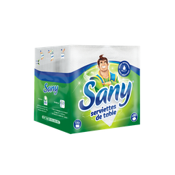 [6111254910183] 60 Serviettes de Table Sany 30cm x30cm