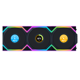 [4718466016836] Lian Li UNI Fan SL Wireless LCD Reverse 120 Black (Triple Pack)