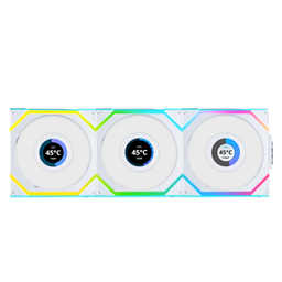 [4718466016843] Lian Li UNI Fan SL Wireless LCD Reverse 120 White (Triple Pack)