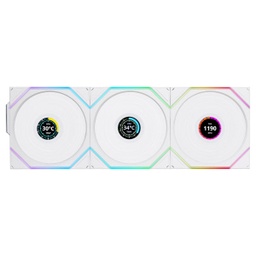 [4718466017383] Lian Li UNI Fan TL-LCD Wireless Reverse 120 White (Triple Pack)